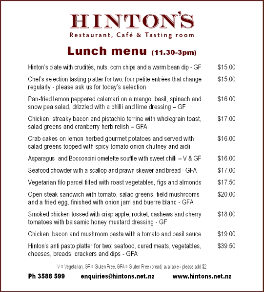 lunch menu page 1